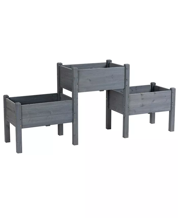 Outsunny 3 Tier Raised Garden Bed Freestanding Planter Box for Vegetables Herbs