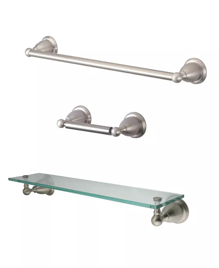 Kingston Brass Heritage 3-Pc. Bathroom Accessories Set in Brushed Nickel