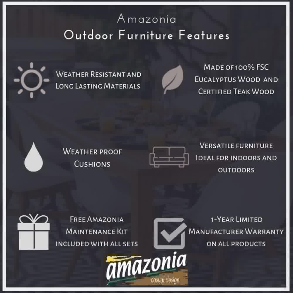 Amazonia Ashford Teak Square Patio Side Table