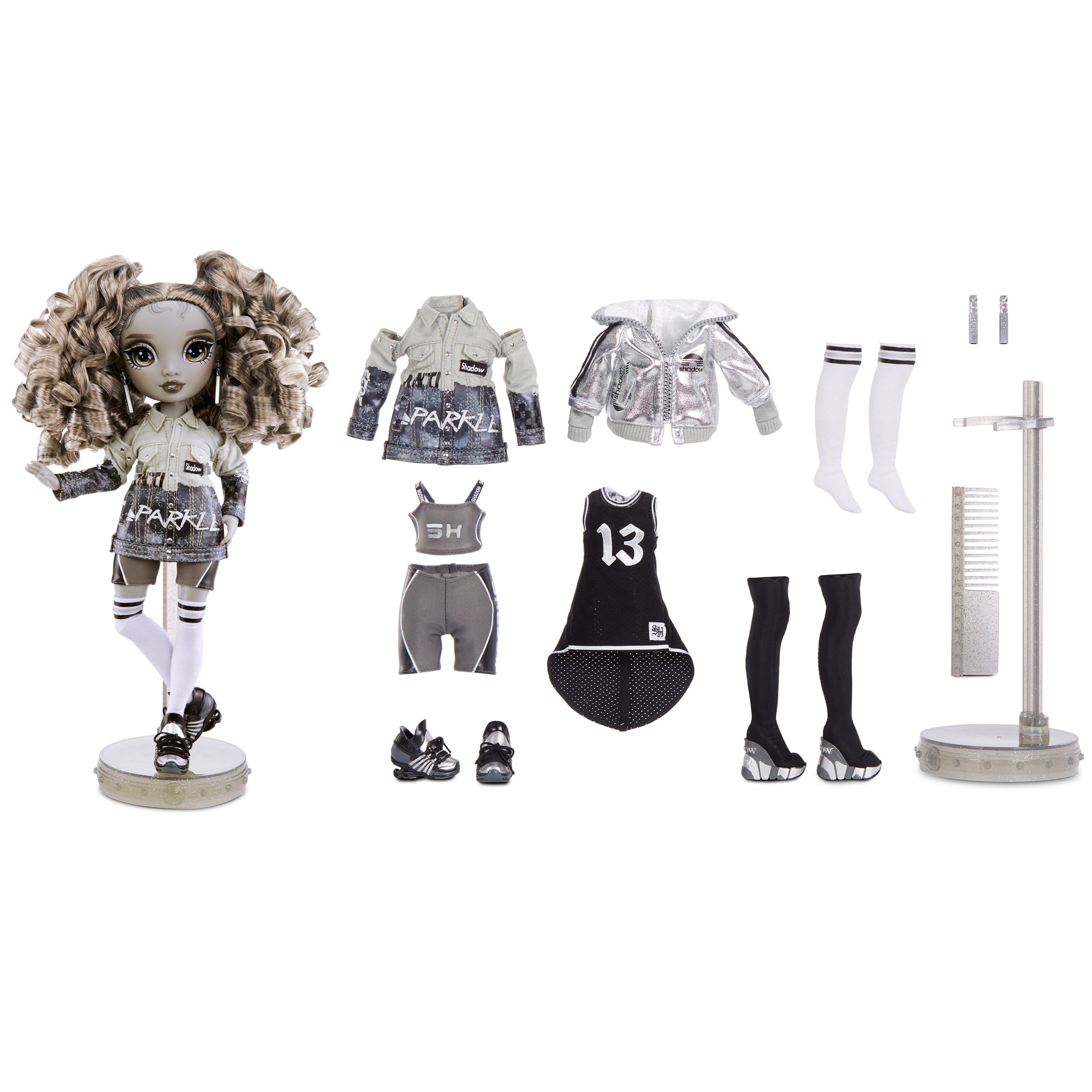 Shadow High Series 1 Nicole Steel- Grayscale Fashion Doll. 2 Titanium Designer Outfits to Mix & Match with Accessories, Great Gift for Kids 6-12 Years Old and Collectors
