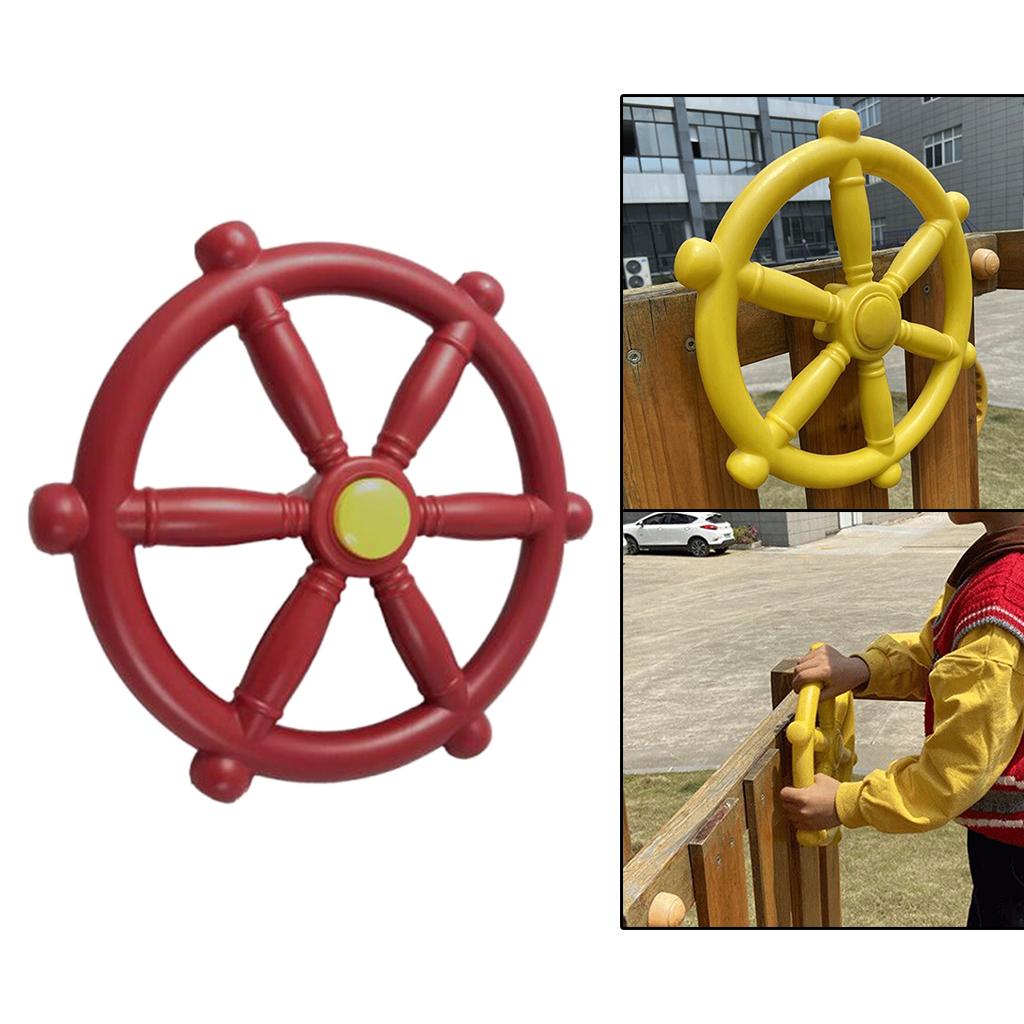 Kids Playground Stee Wheel, set Stee Wheel Attachment, Wheel Outdoor Playhouse, Treehouse or set, 3 Colors - red