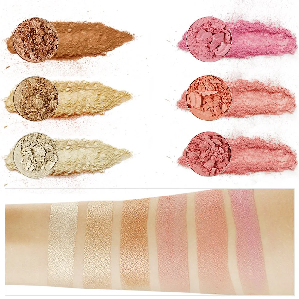 6 color High Pigment Vegan Blush Highlight Bronze Palette