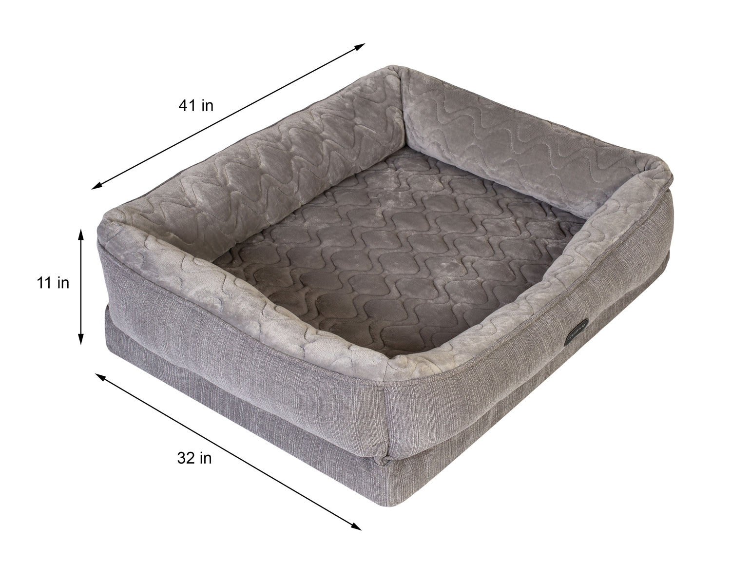 Beautyrest Large Ultra Plush Quilted Grey