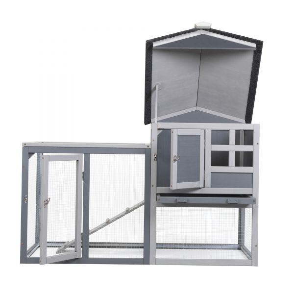 Indoor Outdoor Rabbit Hutch， Bunny Cage with Run， Pull Out Tray， Guinea Pig House for Small Animals XH