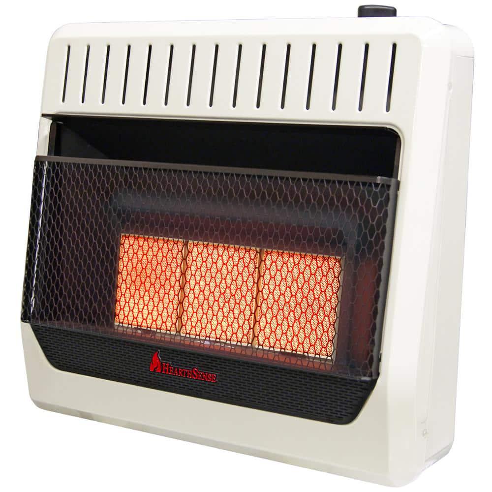 HearthSense 30000 BTU Unvented Multiple Fuel Infrared Plaque Heater With Base and Blower TStat Control Furnace