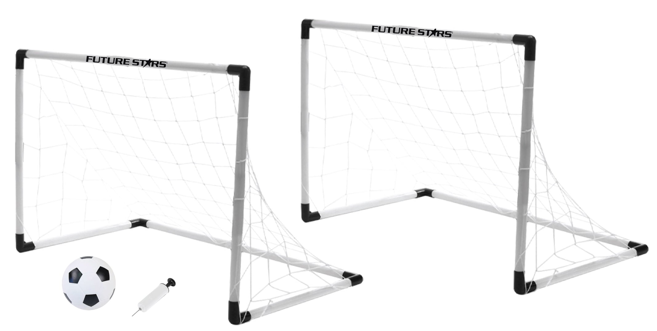 Future Stars 2-in-1 Junior Soccer Game Set - Nets， Ball and Pump - For Ages 2 and Up