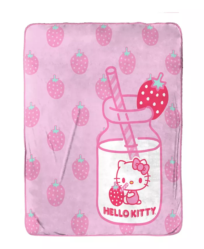 Jay Franco Hello Kitty Strawberry Milk Silk Touch Throw， 60