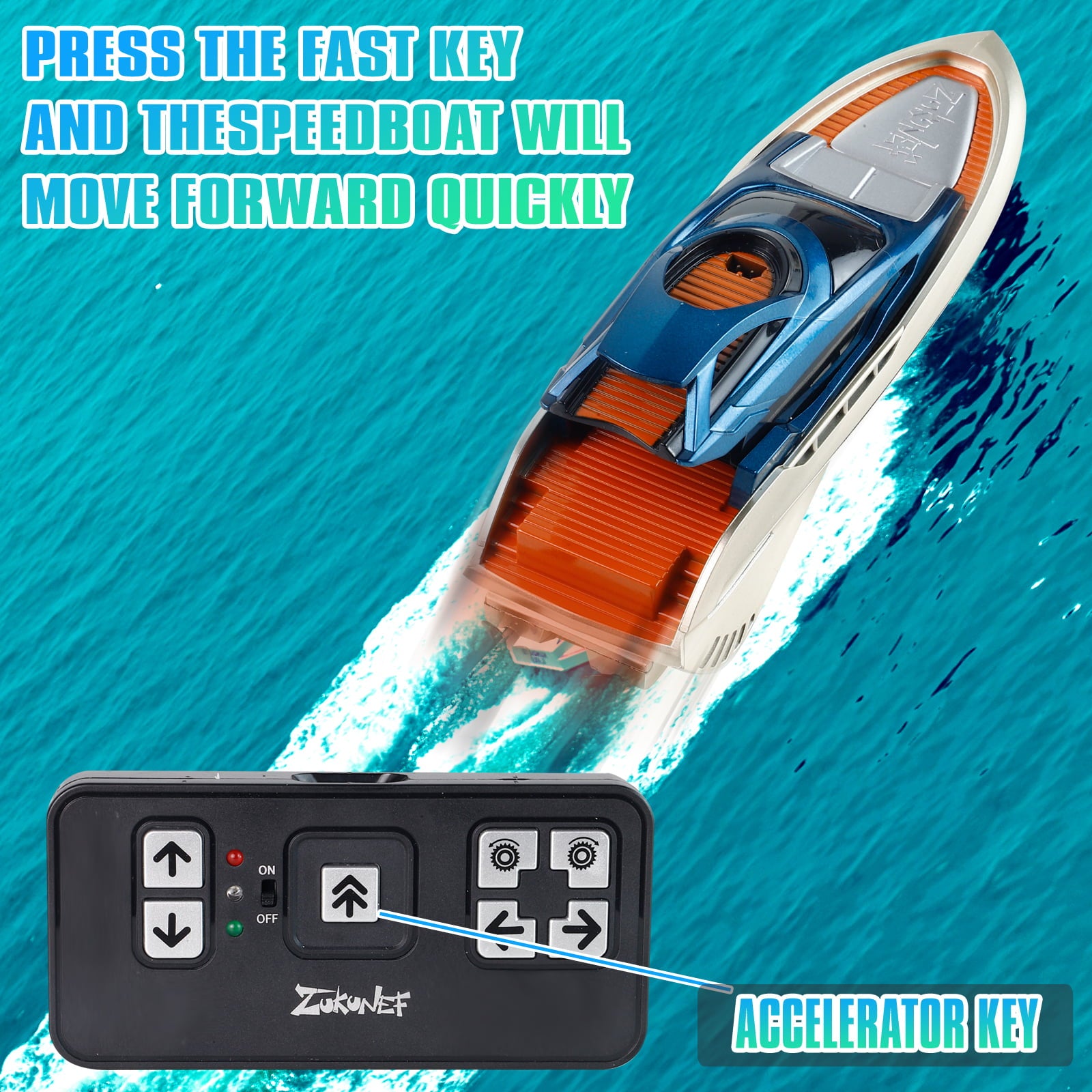RC Remote Control Luxury Boat For Kids 2.4Hz and 20+ MPH High-Speed Pool Toy Ship For Boys