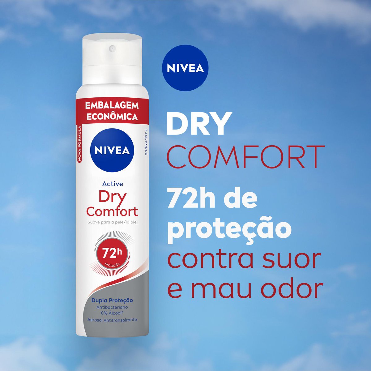 Desodorante Antitranspirante Aerossol NIVEA Dry Comfort 200ml