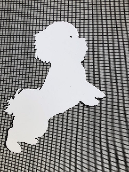 DCentral Bichon Dog Flexible Screen Magnet: Double-Sided Décor; For NON-RETRACTABLE Screens， Multipurpose， Helps to Stop Walking into screens， Covers small tears in Screens， . Size 4.3