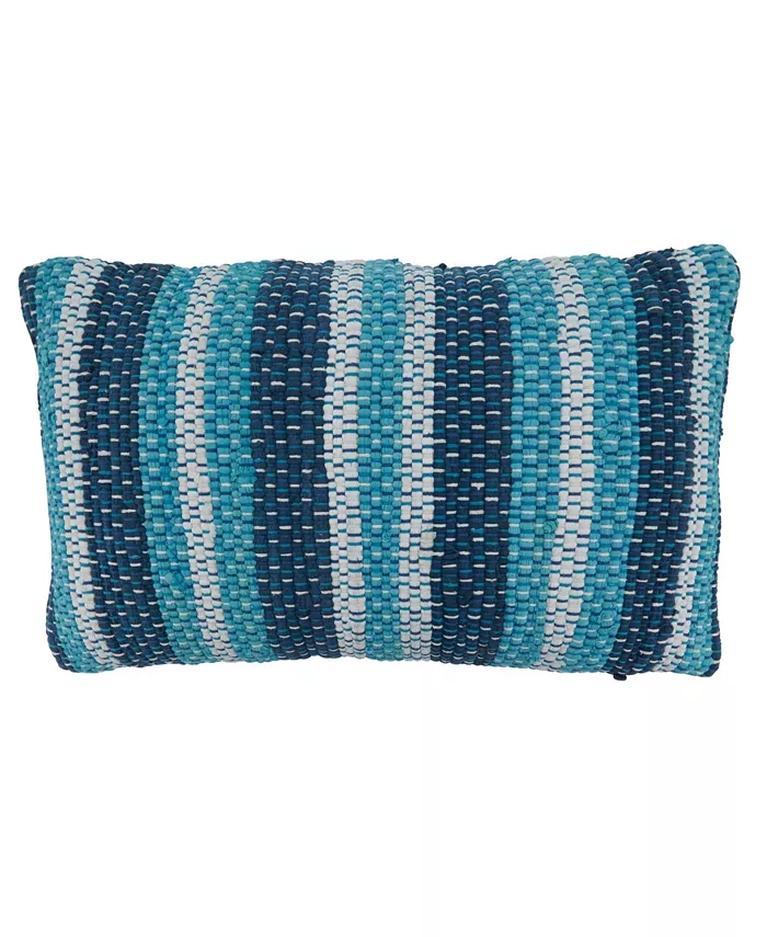 Saro Lifestyle Chindi Striped Decorative Pillow， 14