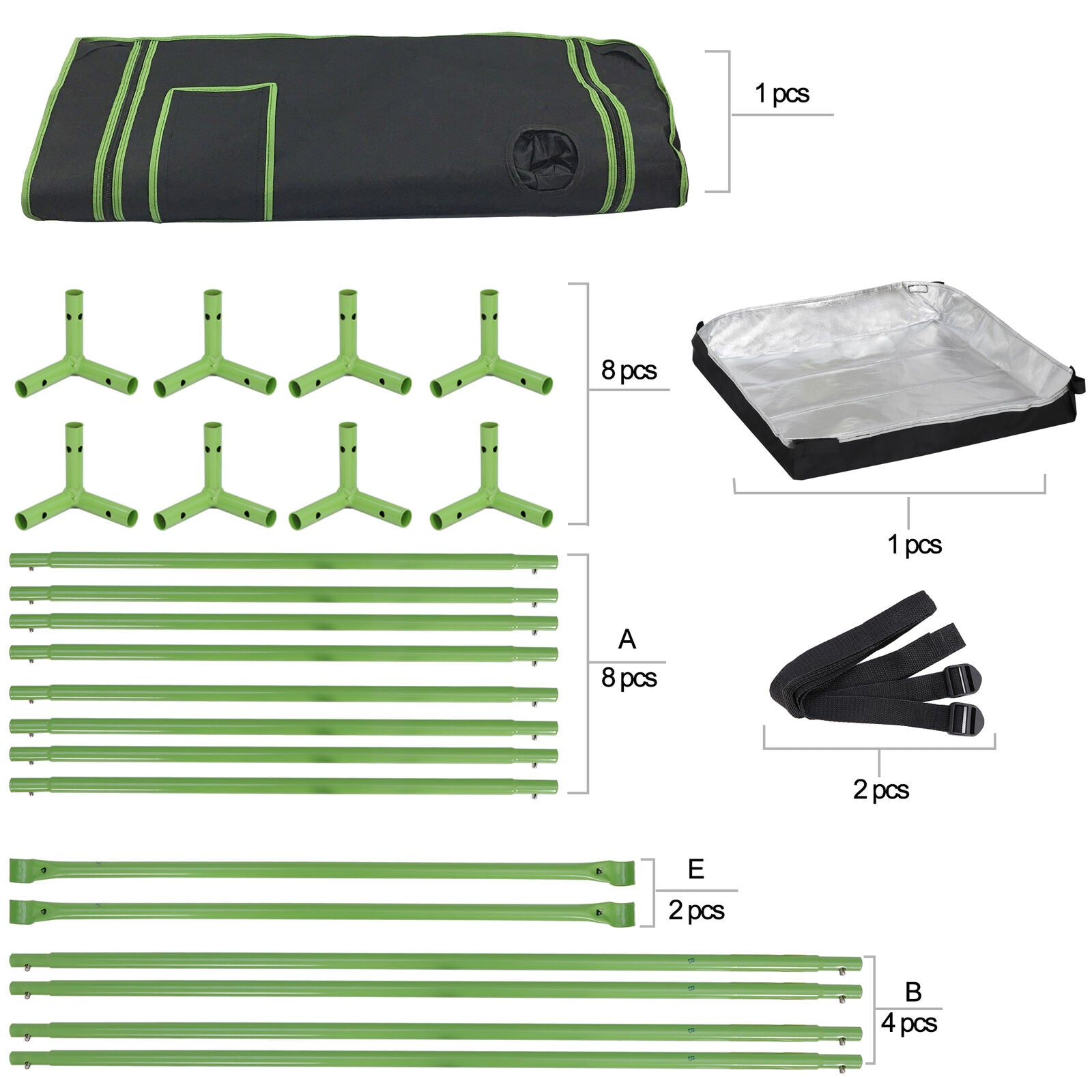 Hydroponic Grow Tent with Observation Window and Floor Tray for Plant Growing