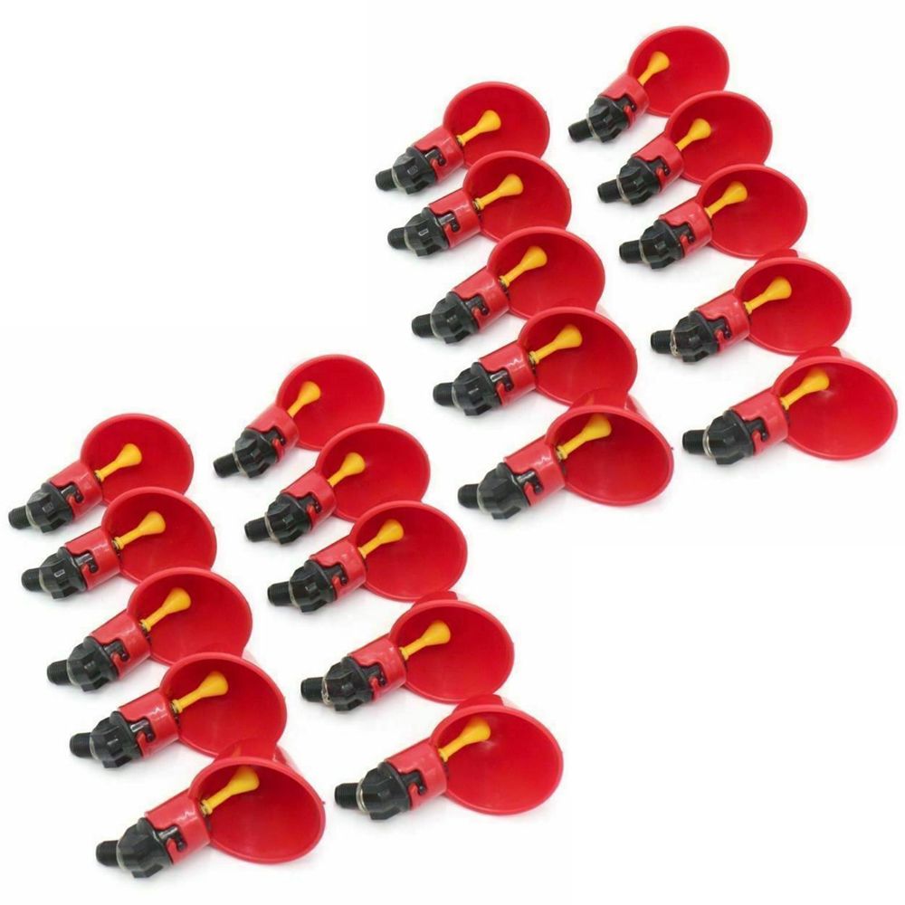 10/20 Pcs Farm Quail Bird Chicken Coop Feed Automatic Plastic Chicken Hen Plastic Automatic Drinker Poultry Water Drinking Cups 20 PCS