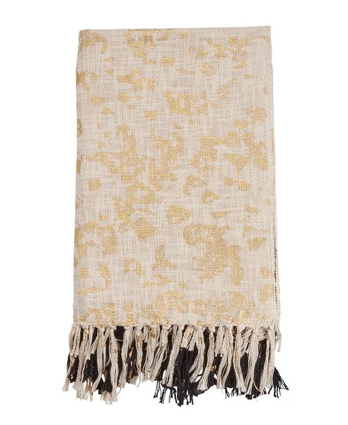 Saro Lifestyle Two-Tone Design Foil Print Throw Blanket， 68