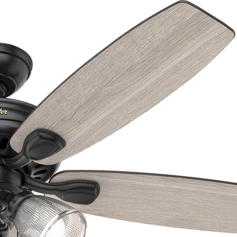 Hunter Highbury II 52 in LED Indoor Matte Black Ceiling Fan with Light Kit