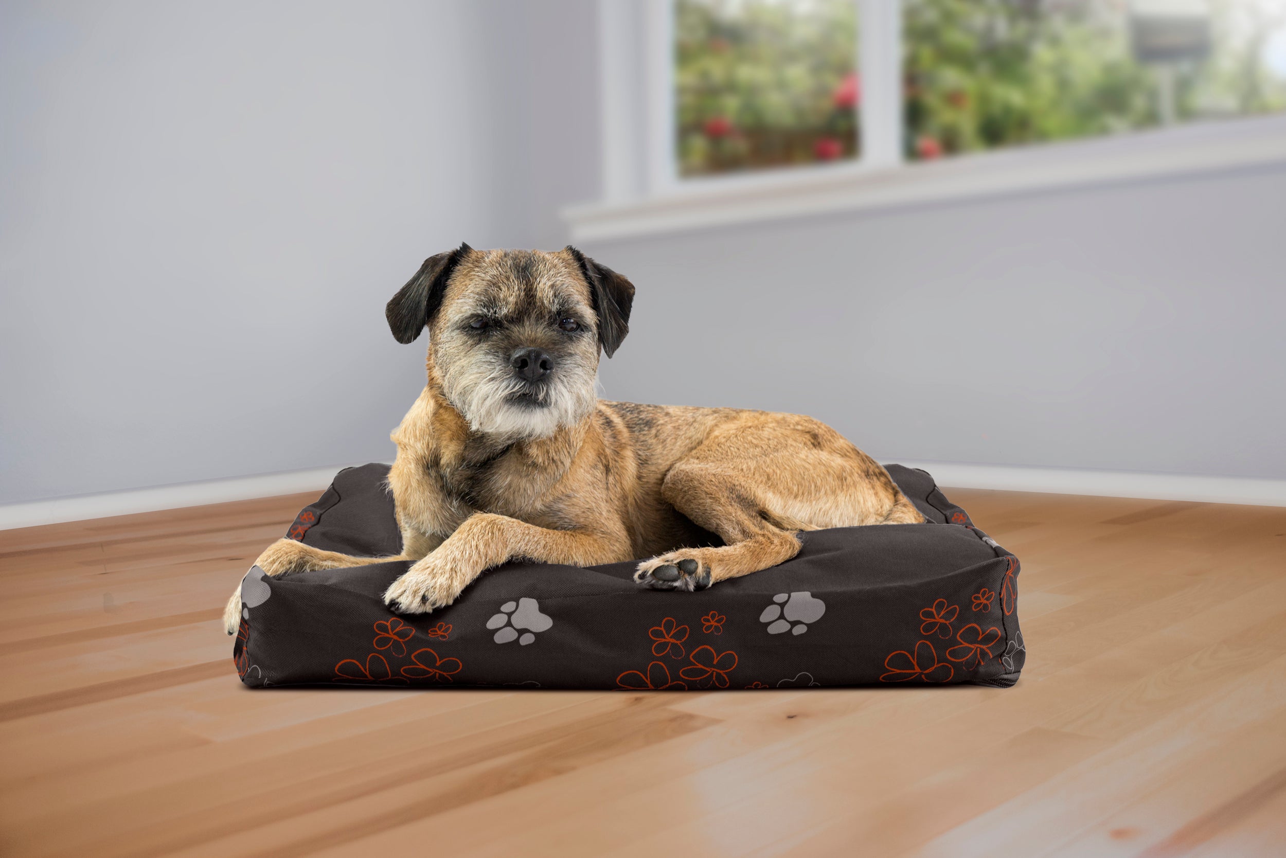 FurHaven Pet Dog Bed | Deluxe Indoor/Outdoor Garden Pillow Pet Bed for Dogs and Cats， Bark Brown， Small