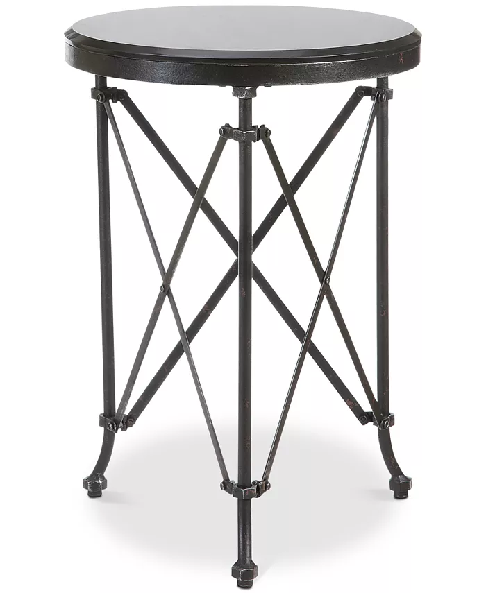 3R Studio  Round Metal Table with Marble Top