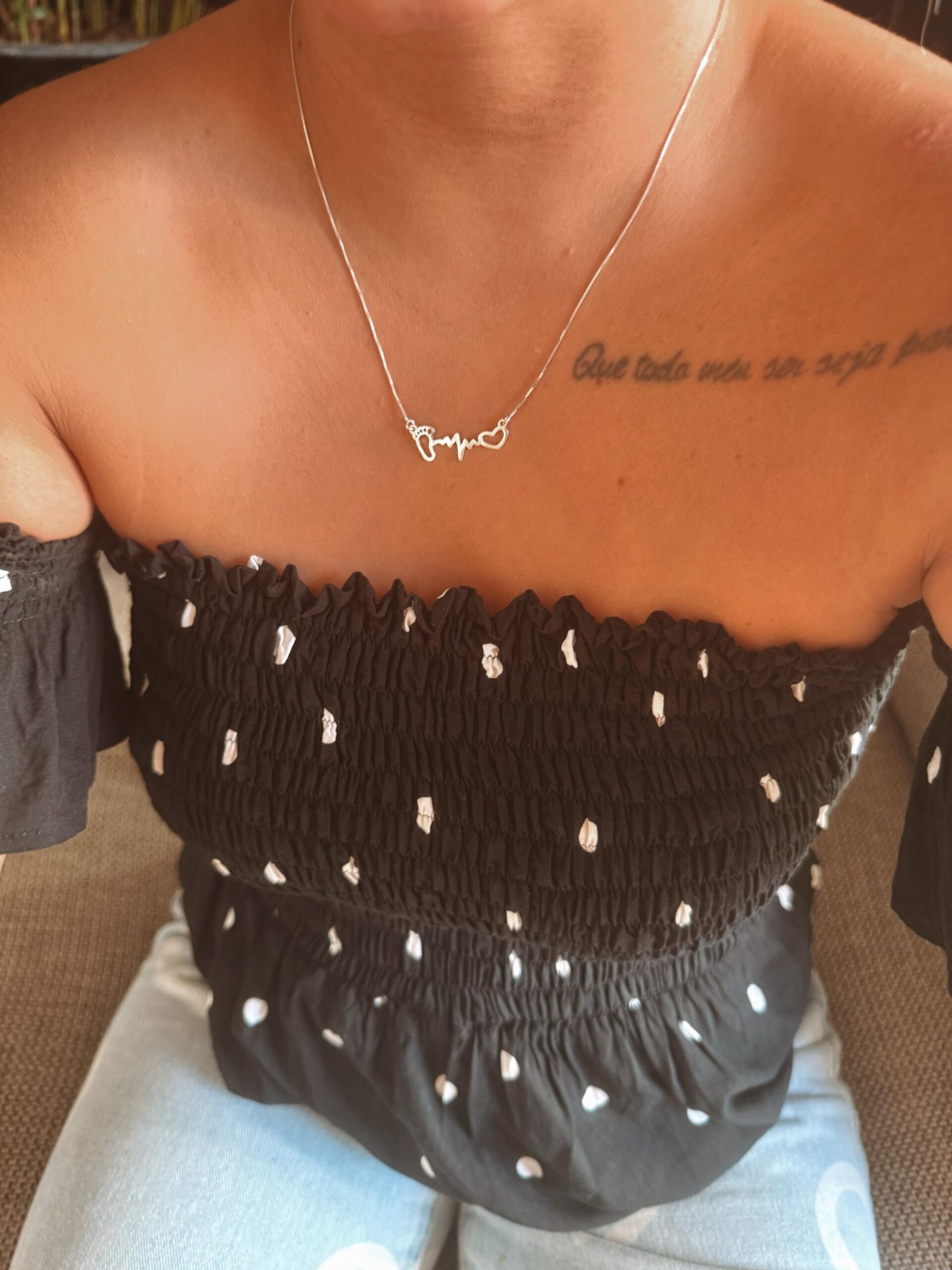 Colar Batimento (Coração + Pé)