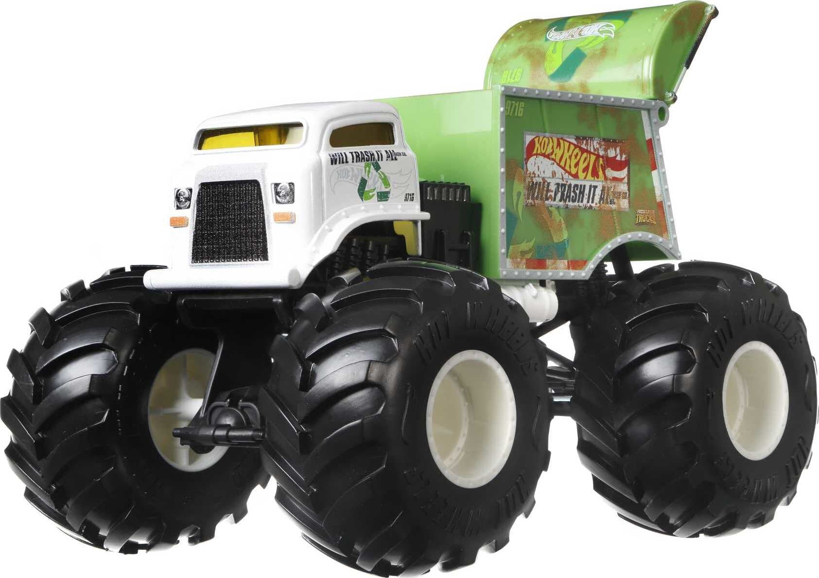 Hot Wheels Monster Trucks Will Trash It All 1:24 Scale Die-Cast Toy Vehicles For Kids 3 Years and Up