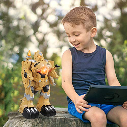 Yarmoshi RC Dinosaur Robot with Remote Control and USB Charger for Boys and Girls Age 5+