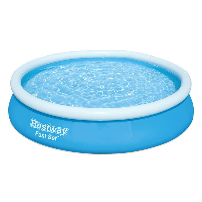 Bestway Fast Set 57308E 12 ft x 30 in Round Inflatable Pool Set， Inflatable and Kiddie Pools