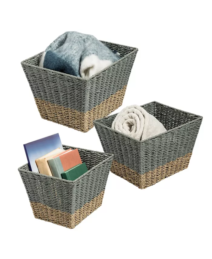 Honey Can Do Set of 3 Square Nesting Seagrass Baskets