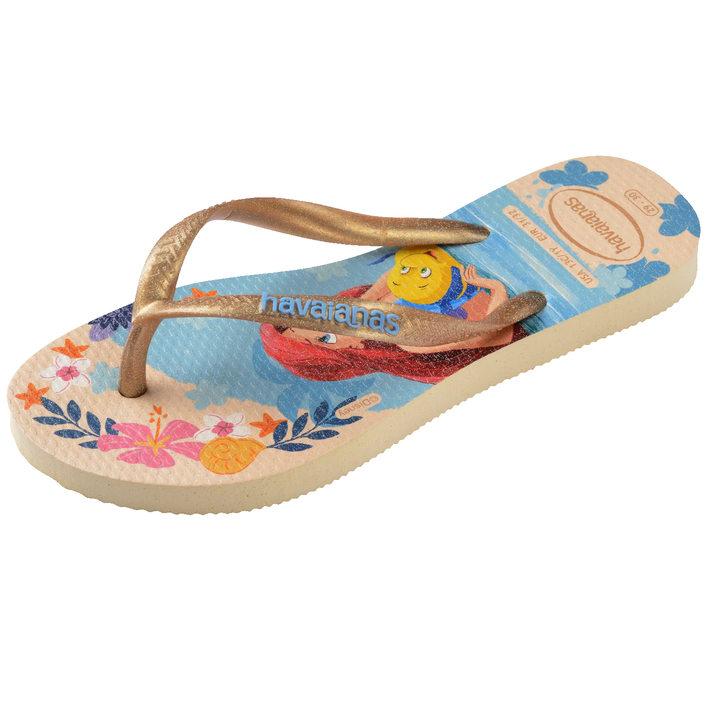 Chinelo Havaianas Infantil Slim Princesas Ariel & Moana