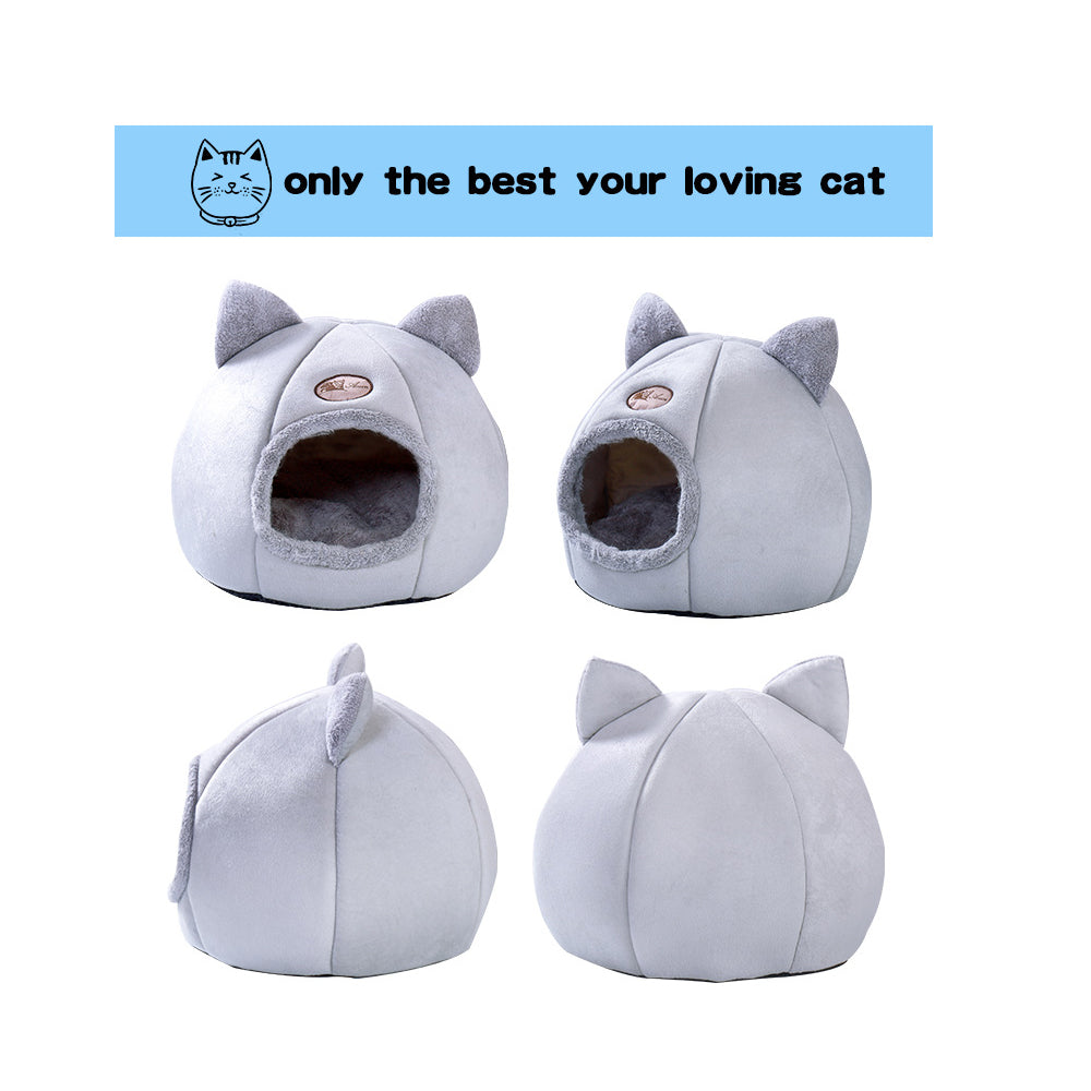 Warm Cat Bed Winter Soft Comfortable Pet Nest Indoor Semi-Enclosed Pet Cat Dog Sleeping Tent House