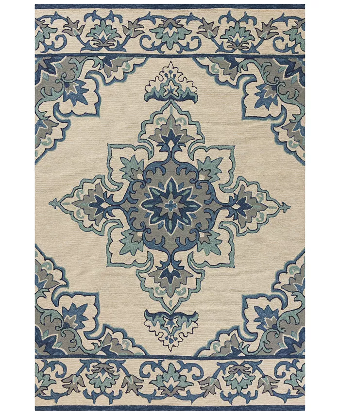 Kas Harbor Serafina 4238 Ivory Blue Indoor Outdoor Area Rug