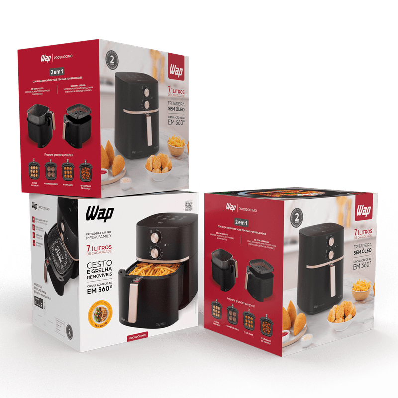 Fritadeira Elétrica WAP Air Fryer Mega Family 7,1L