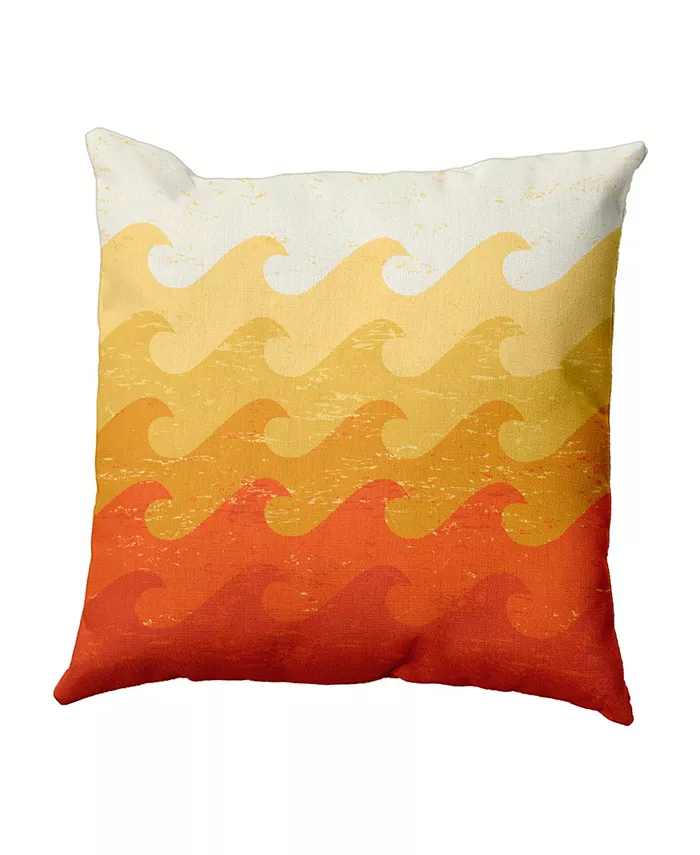 E by Design Deep Sea 16 Inch Yellow and Orange Decorative Nautical Throw Pillow