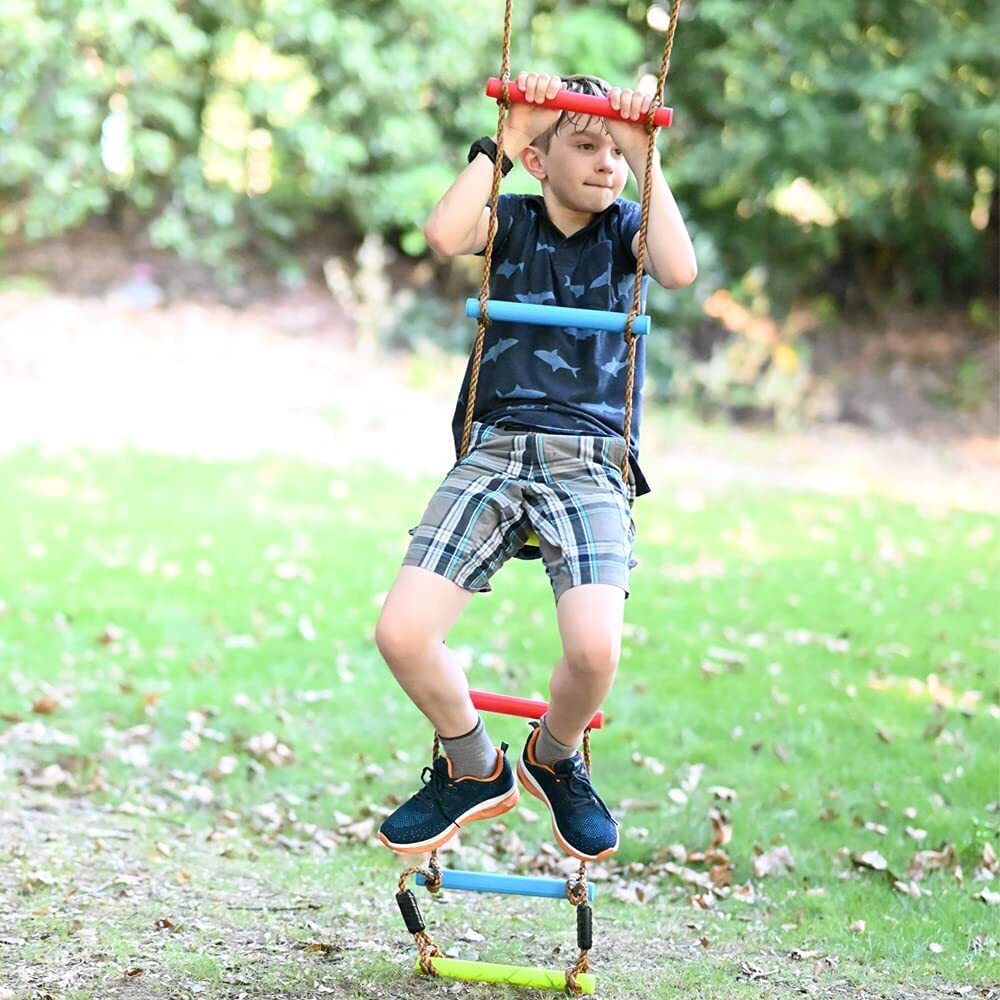 Obstacle Course for Kids， Gentle Booms Ninja Warrior Obstacle Course Accessories Gymnastic Rings Monkey Bar Climbing Rope Ladder Playground Equipment for Kids