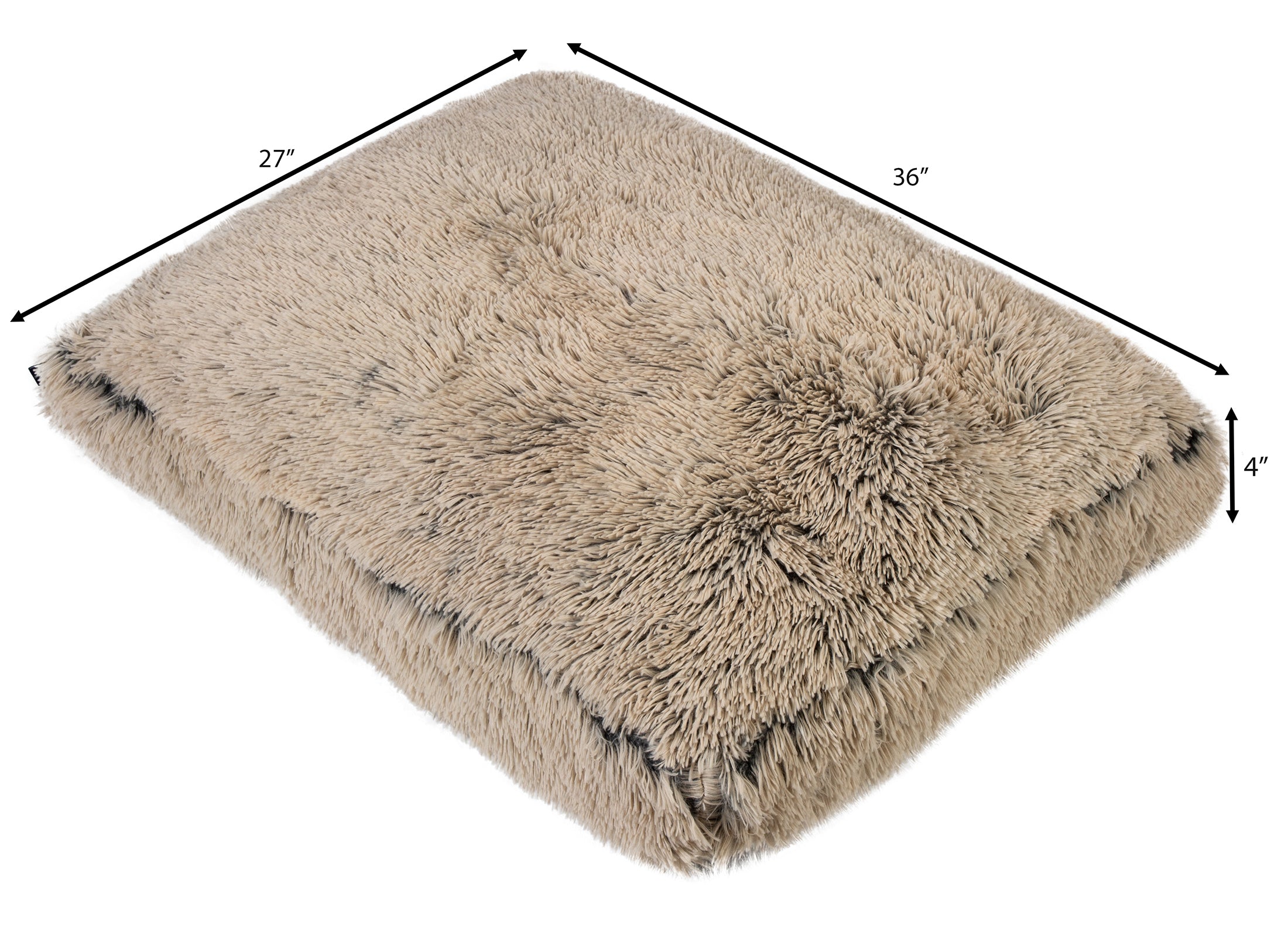 Serta Dog Bed， Luxe Plush Fur Memory Foam， ， Large