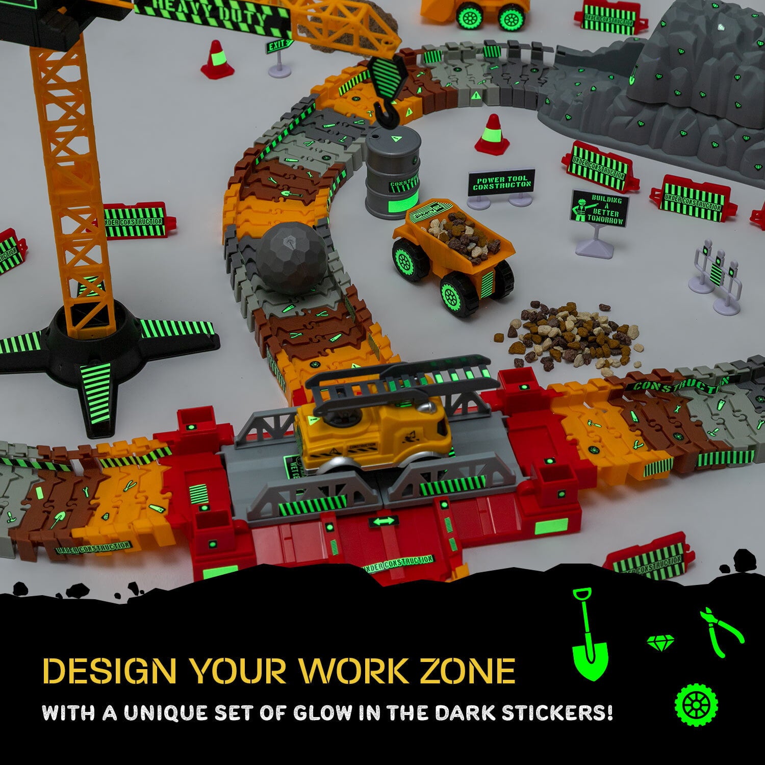 JitteryGit Truck Construction Race STEM Car Track Toy for Kids | Toy Trucks Gift for Boys Girls Toddlers Ages 3 4 5 6 7