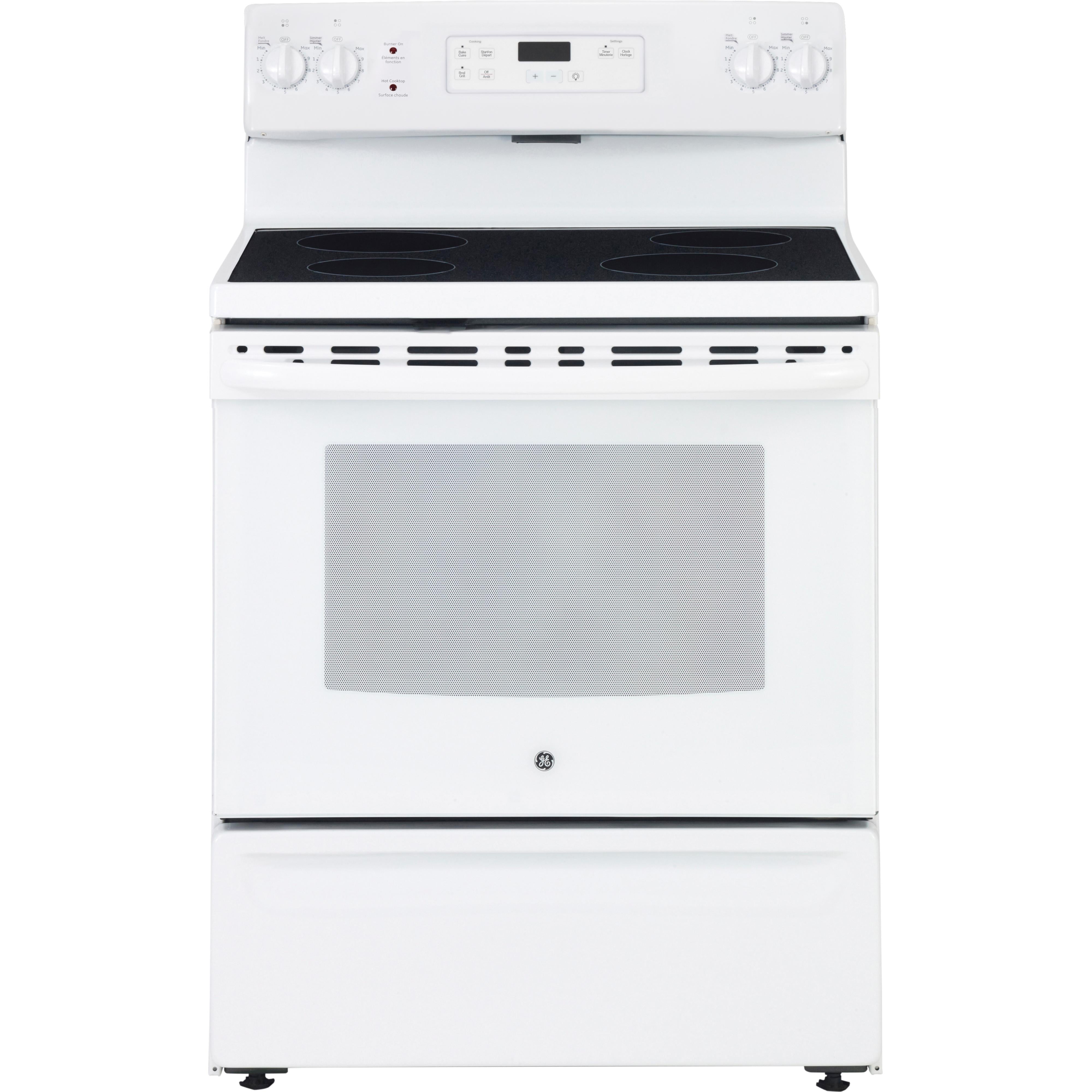 GE 30-inch Freestanding Electric Range with Smooth Top JCBS630DKWW