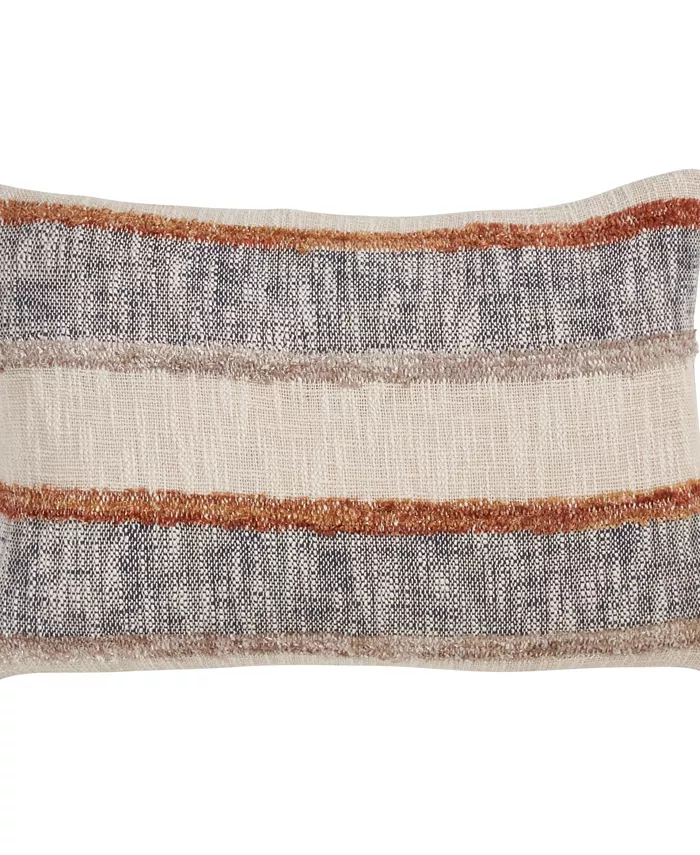 Saro Lifestyle Horizontal Striped Decorative Pillow， 24