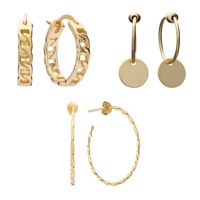 Y2 YZJB1 Goldtone Hoop Bundleand#44; Set of 3