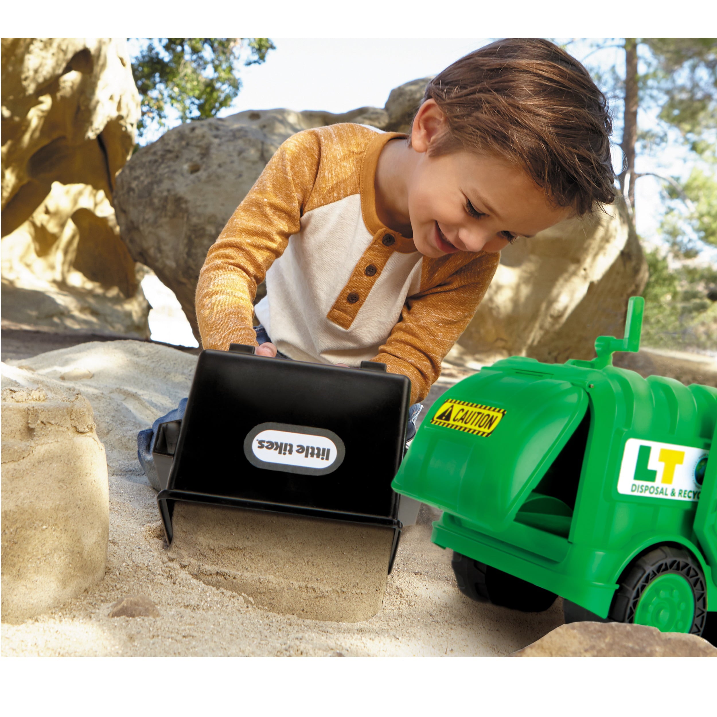 Little Tikes Dirt Diggers Garbage Truck， Play Vehicle with Removable Bin， Indoor and Outdoor Pretend Play， Green - Toy For Kids and Toddlers， Boys and Girls Ages 2 3 4+ Year Old