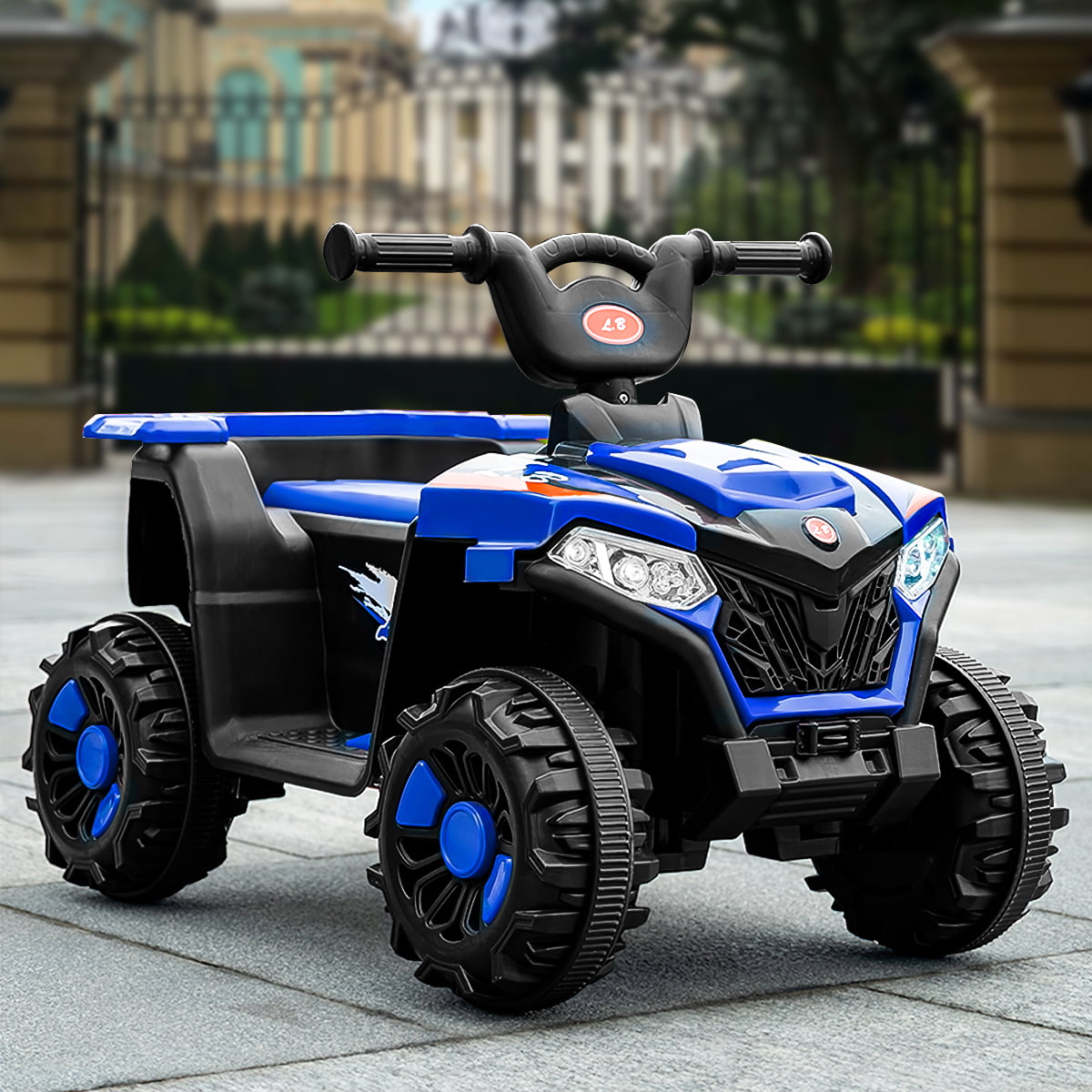 Werseon Kids Ride On ATV，Electric 4-Wheeler Car，6V Battery Powered Electric Vehicle with LED Lights， Blue
