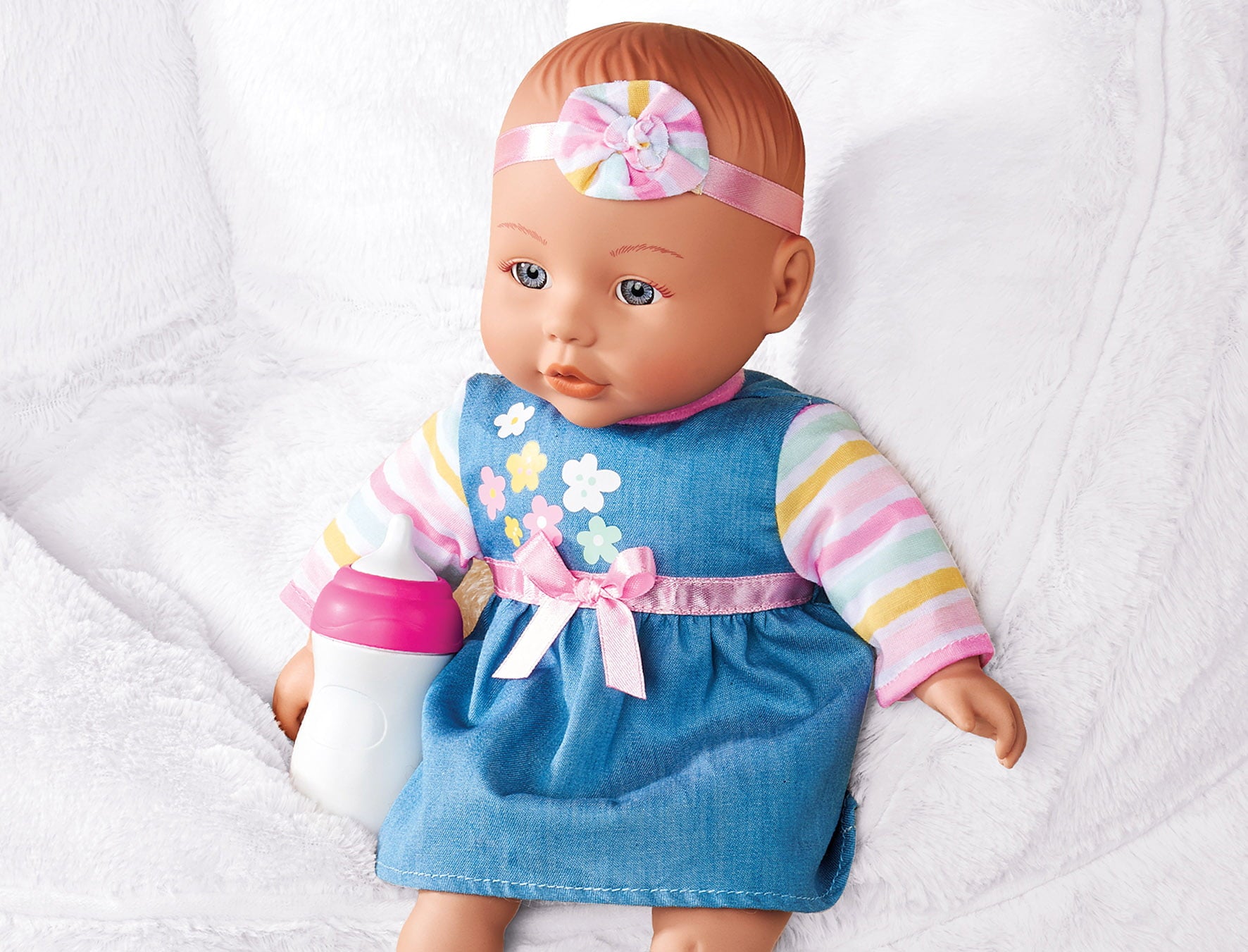 My Sweet Love Snuggle and Feed Time 12.5" Baby Doll, Light Skin Tone, Blue Outfit