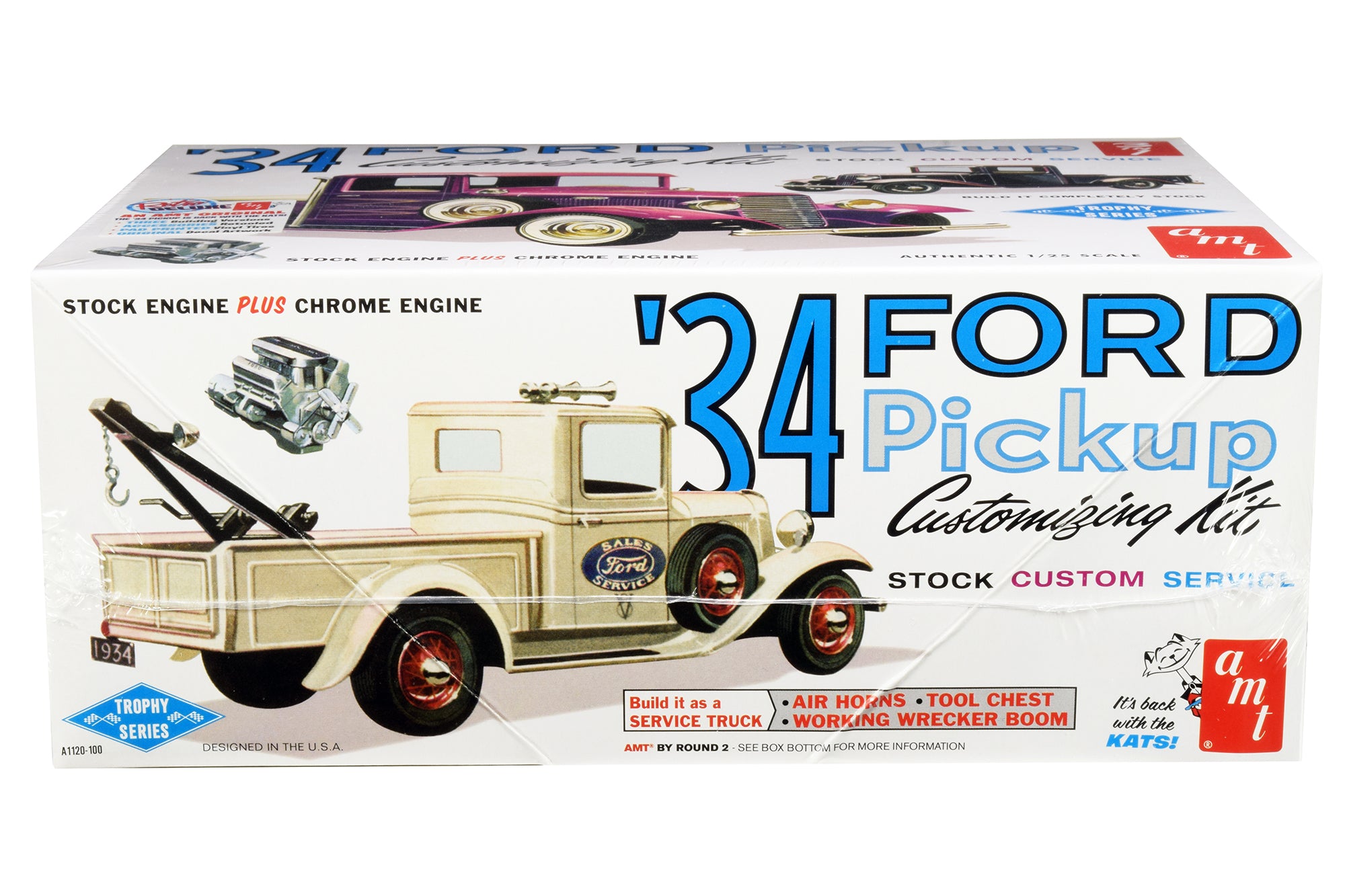 AMT AMT1120 Skill 2 Model Kit 1934 Ford Pickup Truck 3 in 1 Kit Trophy Series 1 by 25 Scale Model