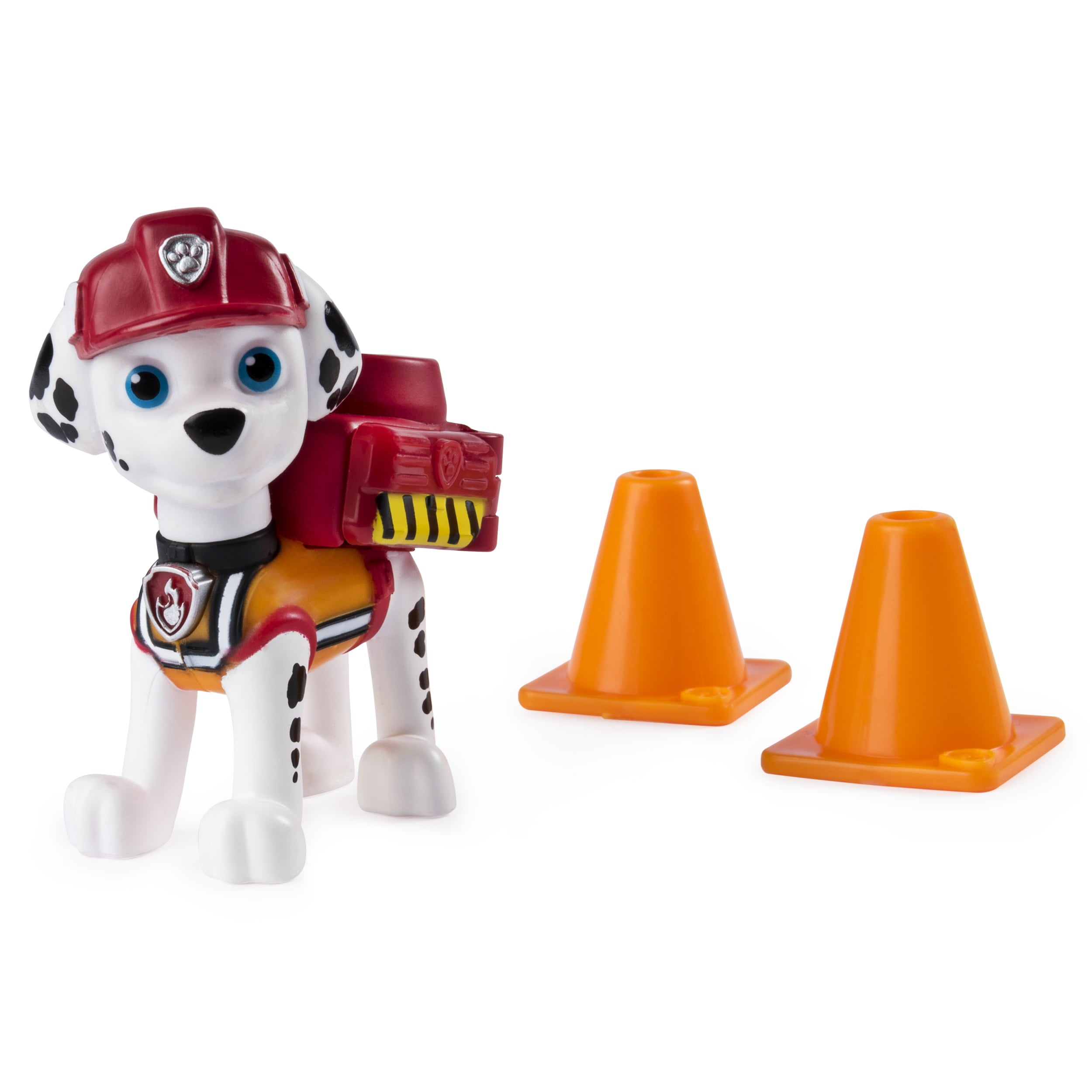 PAW Patrol， Ultimate Rescue Construction Marshall Figure with Flip Open Backpack， for Ages 3 and Up