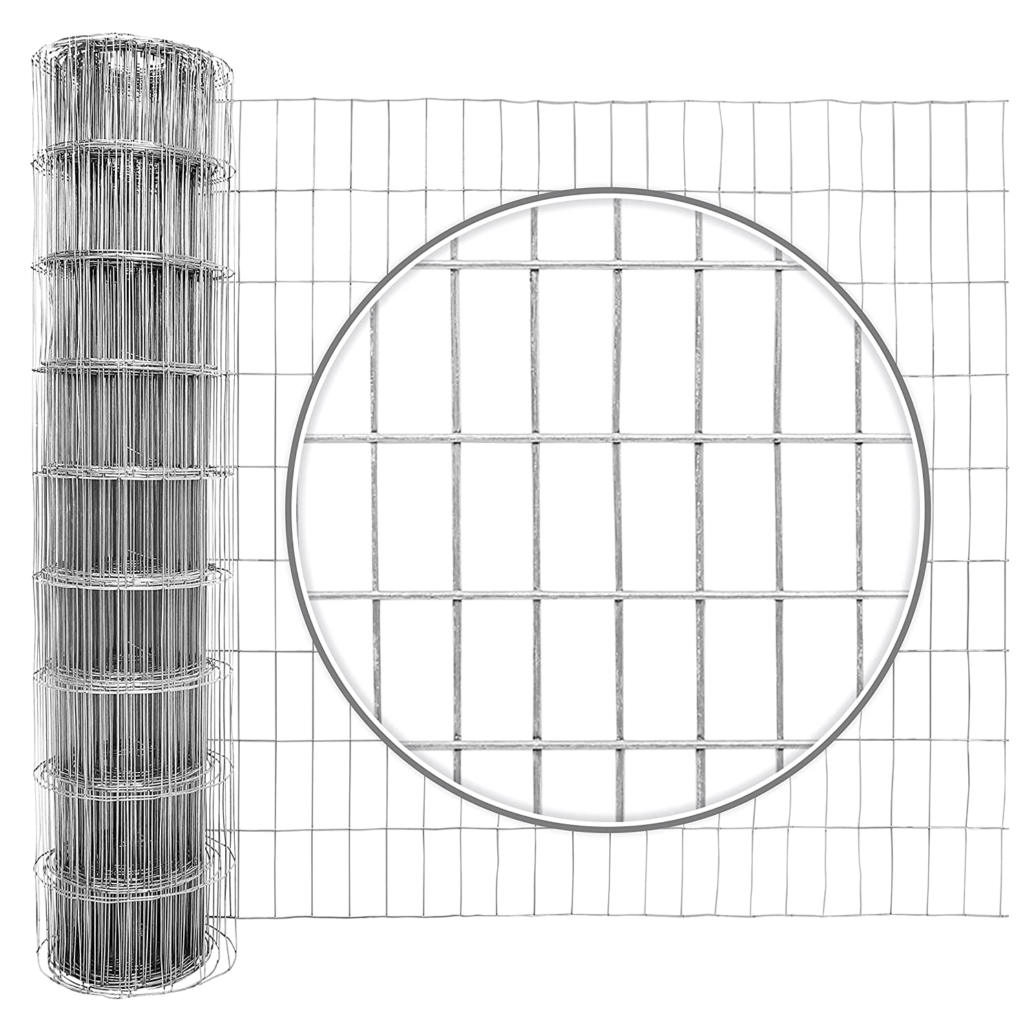 Fencer Wire 14 Gauge Galvanized Welded Wire Fence, 2" x 4" Mesh Opening for Vegetables, Garden Fruits & Animals Enclosure