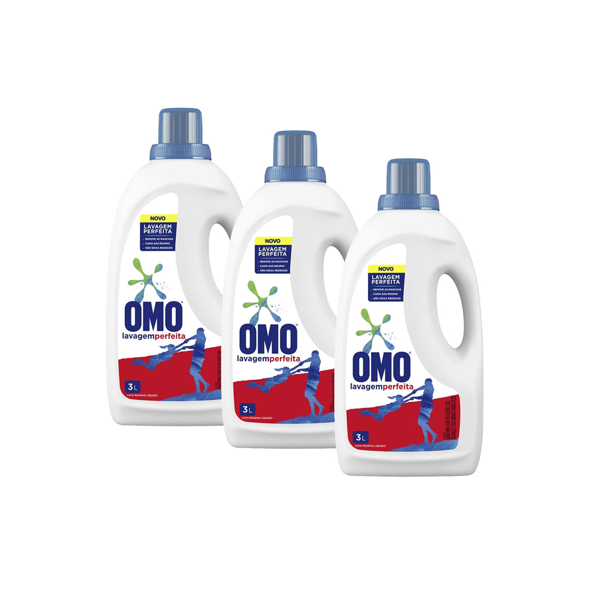 Kit Lava Roupas Liquido Omo Lavagem Perfeita 3 L com 3 Unidades