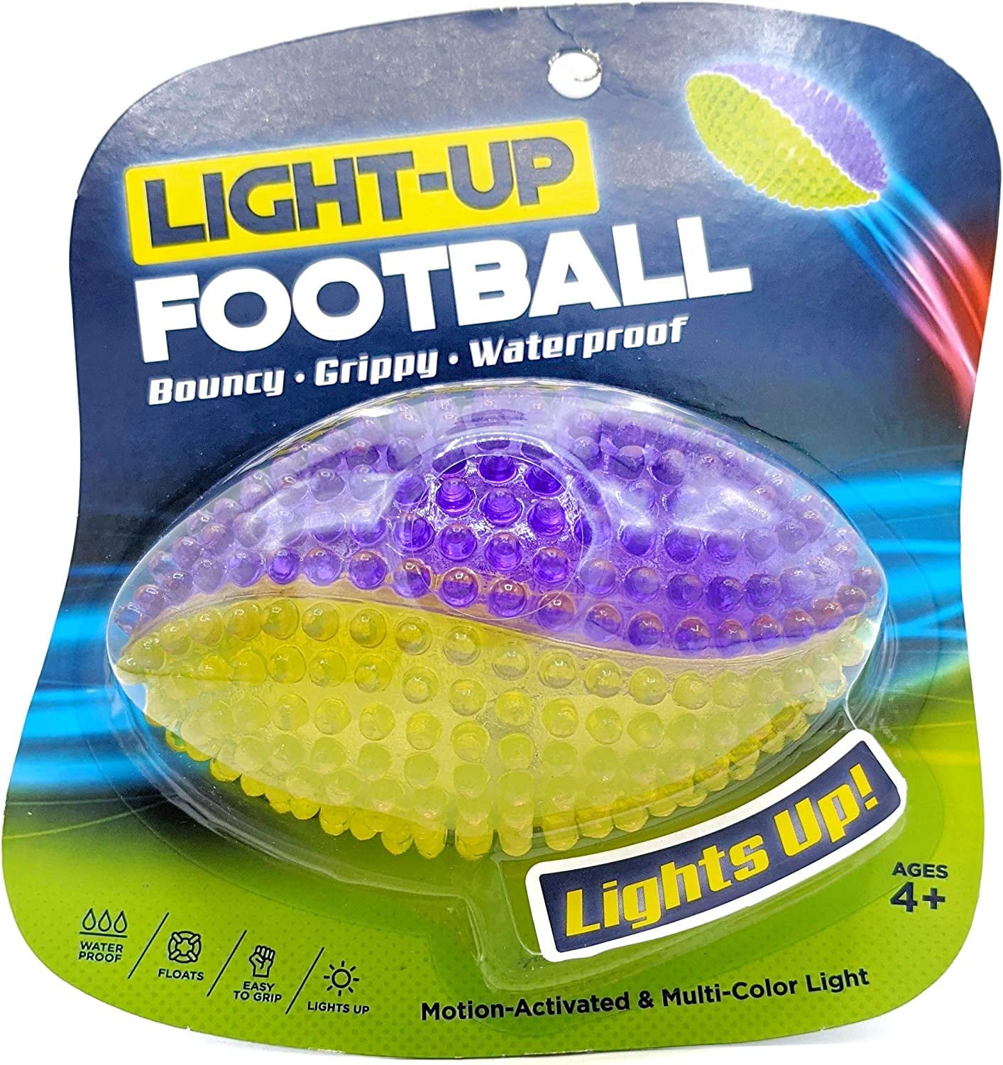 Light Up Football for Boys and Girls 1 Pack Rubber Football Toy Colors May Vary
