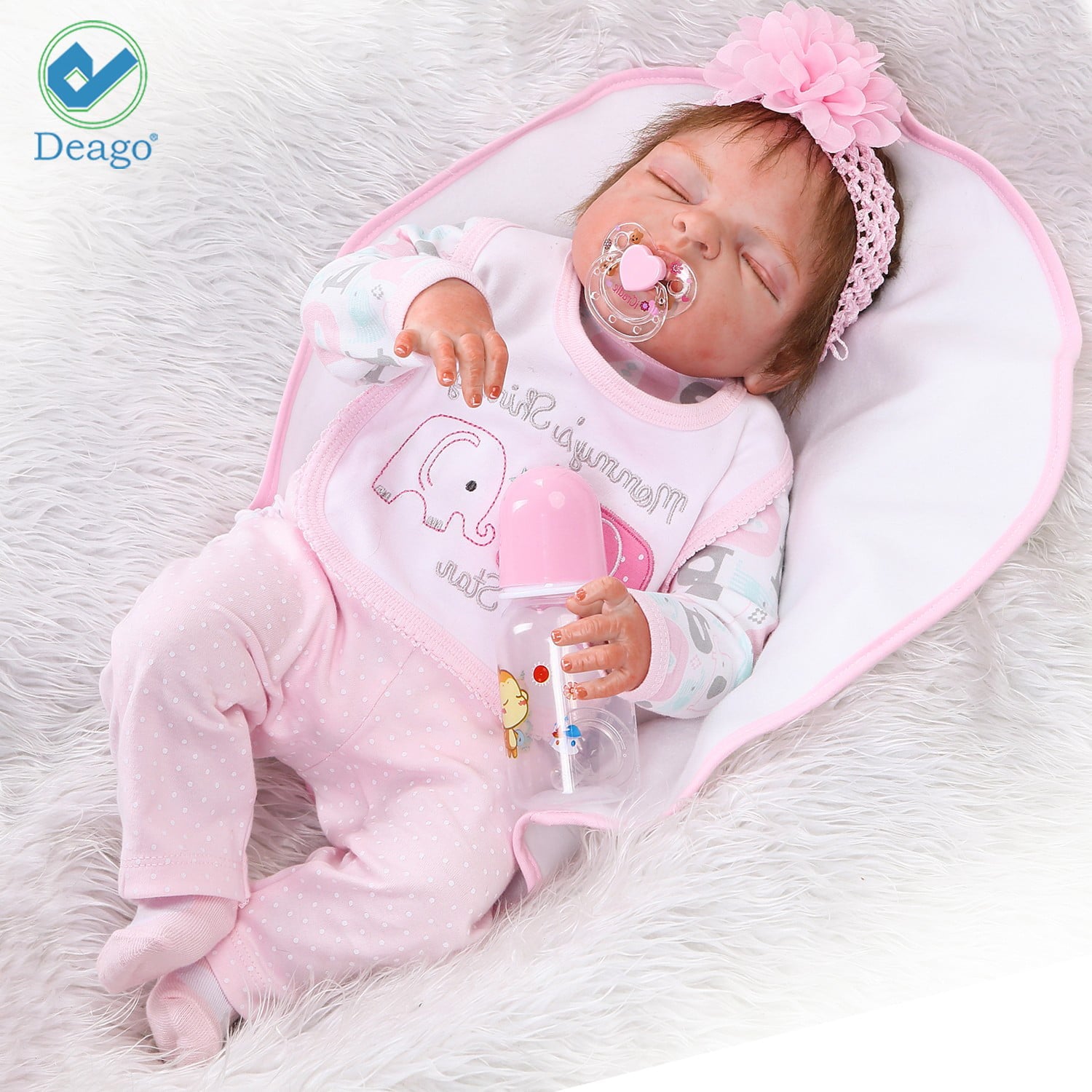Deago Reborn Baby Dolls 22" Cute Realistic Soft Silicone Vinyl Dolls Newborn Baby dolls With Clothes