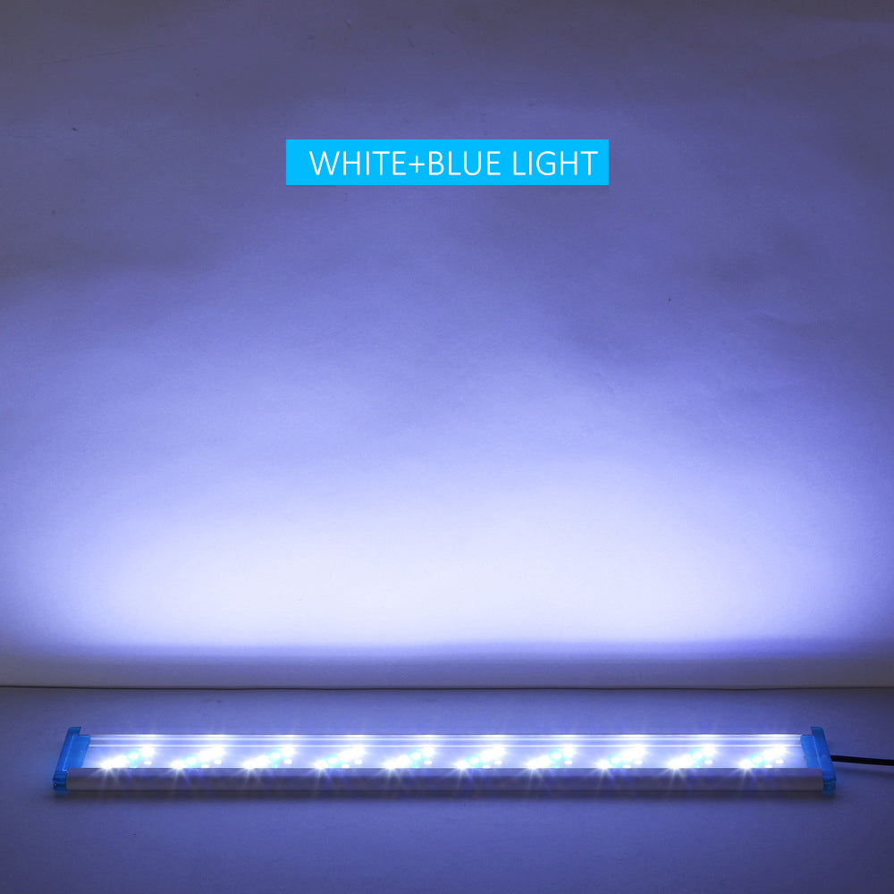 Aquarium Led Light 38Cm/14.96In Fish Tank Light 5.12In Extendable Brackets White Blue Leds For Freshwater Planted Tanks