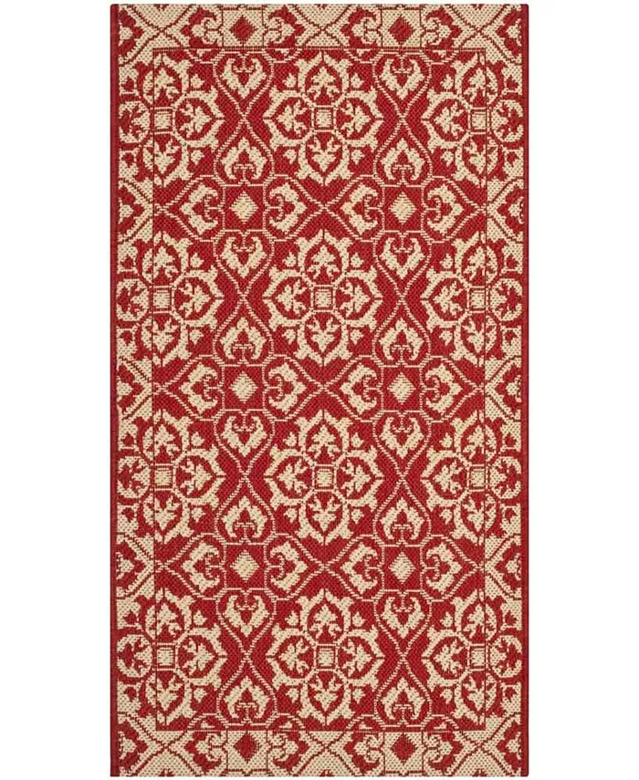Safavieh Courtyard Red and Creme 2'7