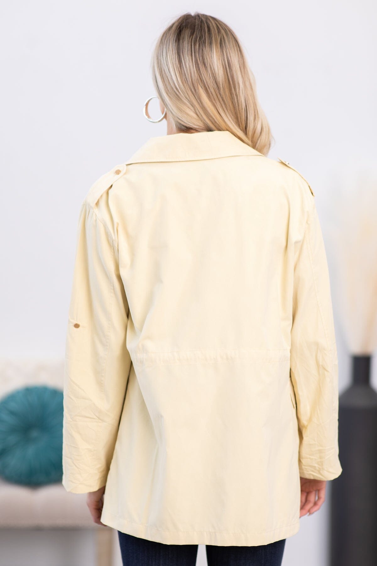 Yellow Roll Sleeve Anorak Jacket