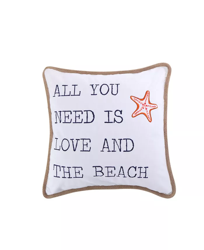 Levtex Brighton Coral All You Need Is Love Decorative Pillow， 20